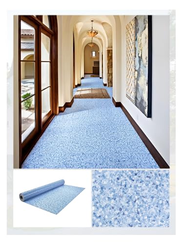 Thick&Heavy&Large Vinyl Composite Dense Bottom Flooring Roll,HT2109 Blue Terrazzo Pattern,7-Layers,1PC