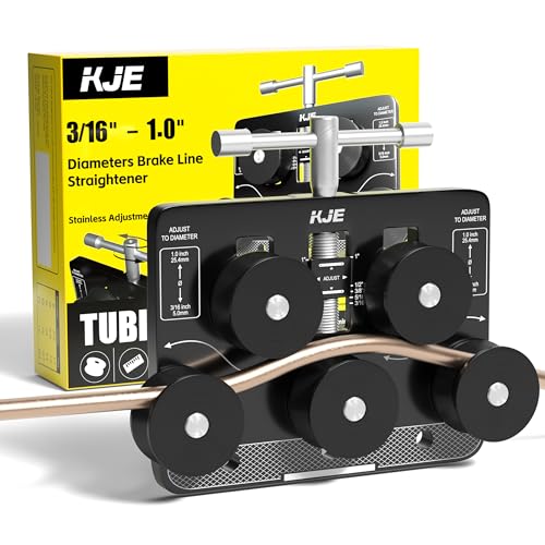 KJE Tubing Straightener 3/16 - 1.0 Diameters Brake Line Straightener Tube Straightener Tool for Copper Aluminum Plastic Tubing (Brake Line Bender Pipe Bender Tool HVAC Use)