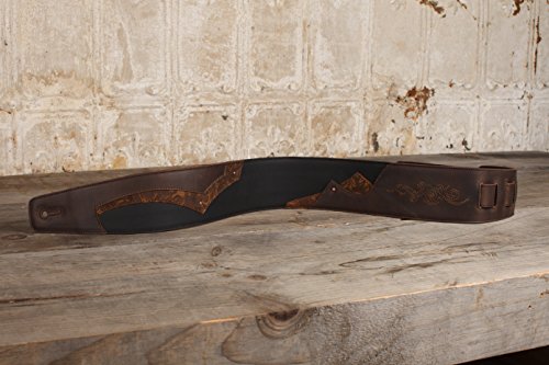 Anthology Gear "Shadowlands Full Grain Leather Guitar Strap For Electric, Acoustic, And Bass Guitars (3" Width, Tri-Tone Brown/Black) #TOP2