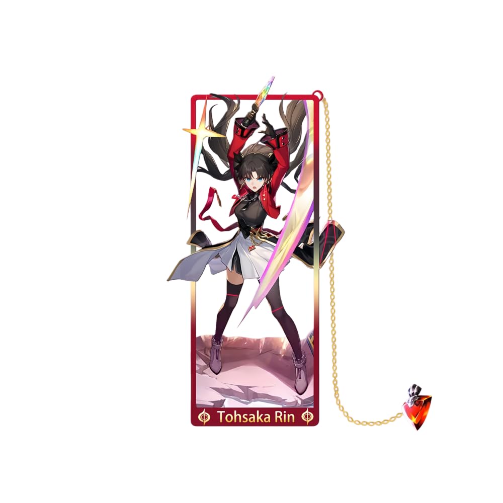 1PC Honkai: Star Rail Figure Metal Bookmark Game 9cm Bookmark with Chain Stationery Gift (Tohsaka Rin)