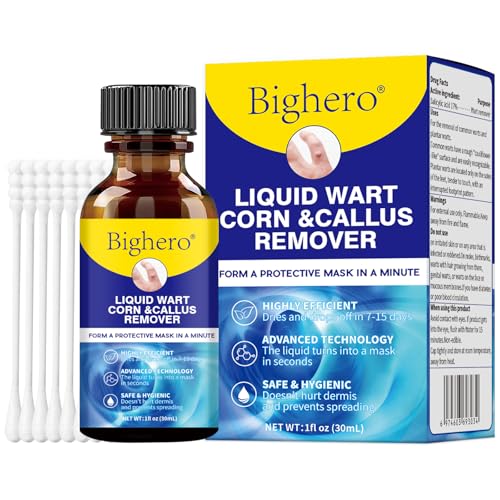 Bighero Wartss Corn Remover Maximum Strength Liquid with Salicylic Acid - Fast-Acting Wartsss Liquid Freeze Off Designed for Wartss, Plantar Wartss, Common Wartis, Flat Corn, Callus