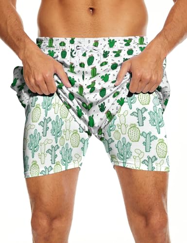 Mens Swim Trunks with Compression Liner 7 Inch Inseam Bathing Suit Quick Dry Swimsuit3