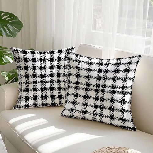 Housse coussin 60x60 double face imperméable en velours noir à fermeture éclair - 3