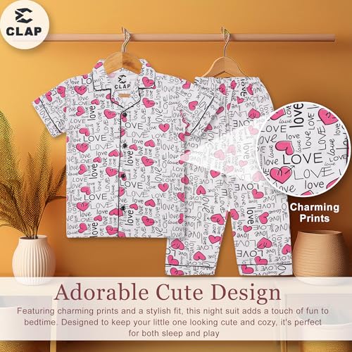 Image of CLAP Kids Cotton Printed Half Sleeves Night Suit