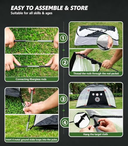 Golf Net 10x7FT with Heavy Rubber Base Mat