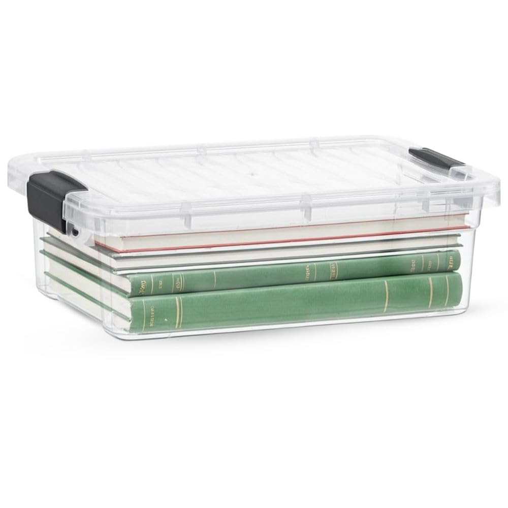 Superio 7.4 Quart Clear Plastic Storage Bin with Lid, Non-Toxic, BPA Free, Odor Free, Organizer Storage Box, Stackable Plastic Tote for Home, Garage, School, and Office