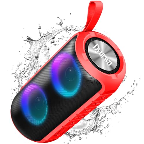Altavoz Bluetooth Potente 24W, Altavoz Portatil Bluetooth 5.3 con Refuerzo del Bass, Impermeable IPX6, 7 Cambios RGB, 12H Reproducción Bluetooth Speaker con Emparejamiento TWS, Ideal para Exteriores