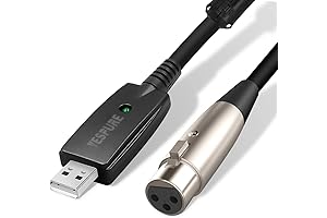 YESPURE USB Microphone Cable,USB Male to XLR Female Microphone Converter