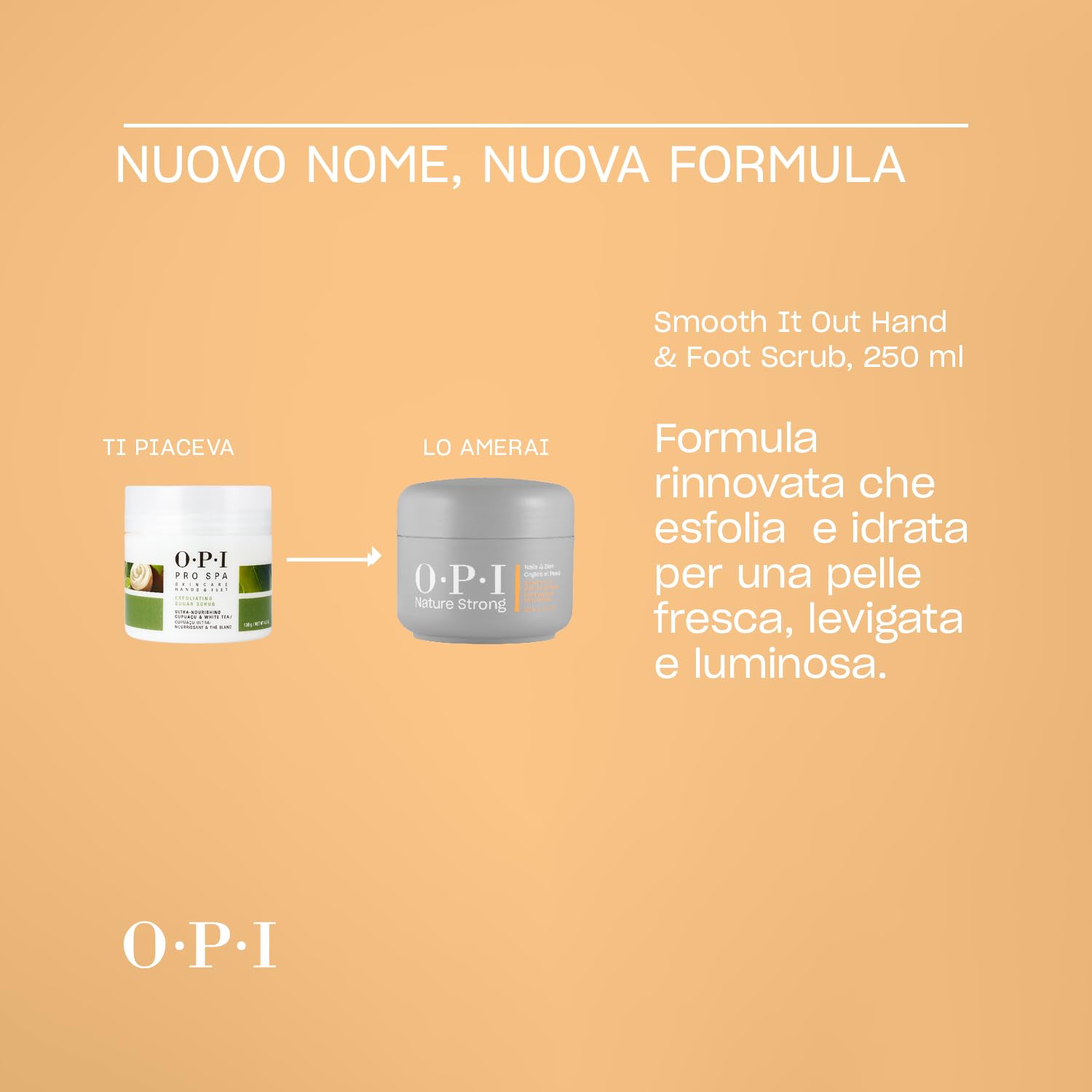 OPI Nature Strong Trattamenti per Piedi– Spray per Calli e Talloni screpolati, Scrub Esfoliante e Pediluvio Ammorbidente per pelle idratata e morbida – Formato 250ml