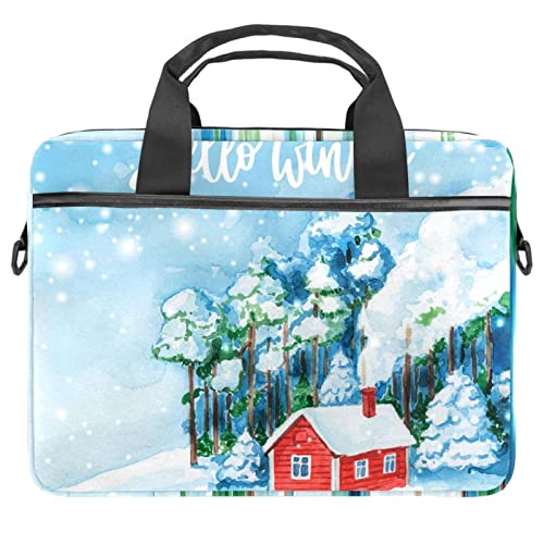 Sac à bandoulière pour ordinateur portable 13-14.5 pouces contre les chocs motif neige