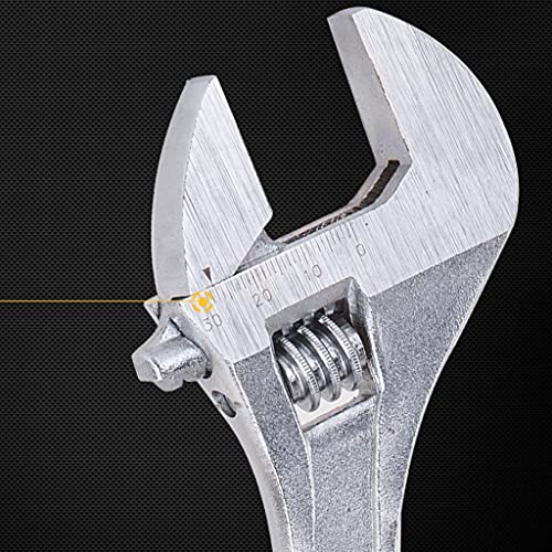 Wpyyi Adjustable Wrench, Open-End Wrench Tool, Multi-Functional Metal Design Spanner, With Scale Design (Color : Silver) #TOP7