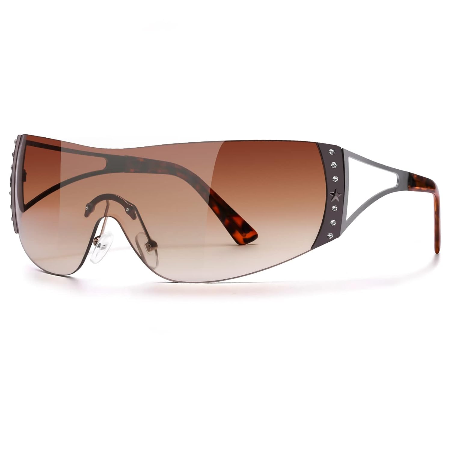 DQbhzh Y2K Óculos de sol anos 2000, óculos de sol legais sem aro Y2K para mulheres e homens, óculos escuros modernos