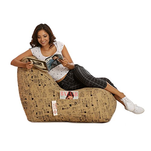 Image of Style Homez Hackey Cotton Canvas Abstract Printed Bean Bag XXL Size Filled with Beans Fillers