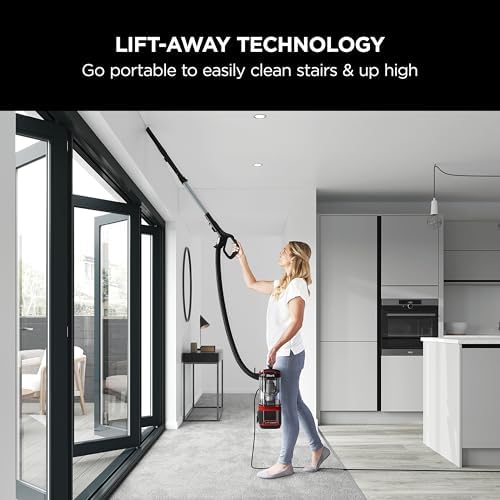 Shark Corded Upright Vacuum Cleaner 1.1L with Lift-Away Technology, Pet Model, LED Headlights, Anti-Allergen, 8m Cord, 750W, Pet, Crevice, Multi-Surface Tools, Red/Black, NV602UKT - View 4