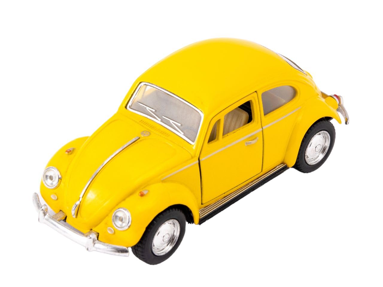Easy Toys model car compatible with Classical Beetle 1967. Scale toy car with opening doors. Car modeling. (Yellow)