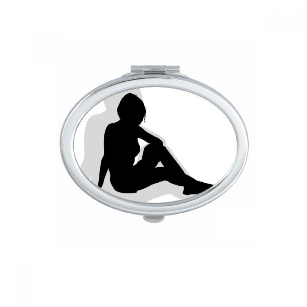 Miroir compact portable mignon cadeau miroir de poche à la main ovale