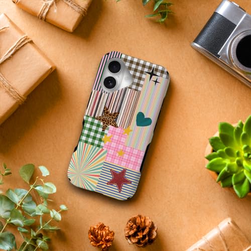 Coque de protection iPhone 17 haut de gamme mate et magnétique Patchwork Stripe