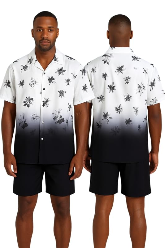 RK Enterprise Men’s Printed Co-Ord Set | Plus Size Casual Shirt & Shorts Set | Nightwear Pajama Suit, Loungewear, Beachwear & Vacation Outfit Design No Shirt-Short Set1-Parent-picture-25