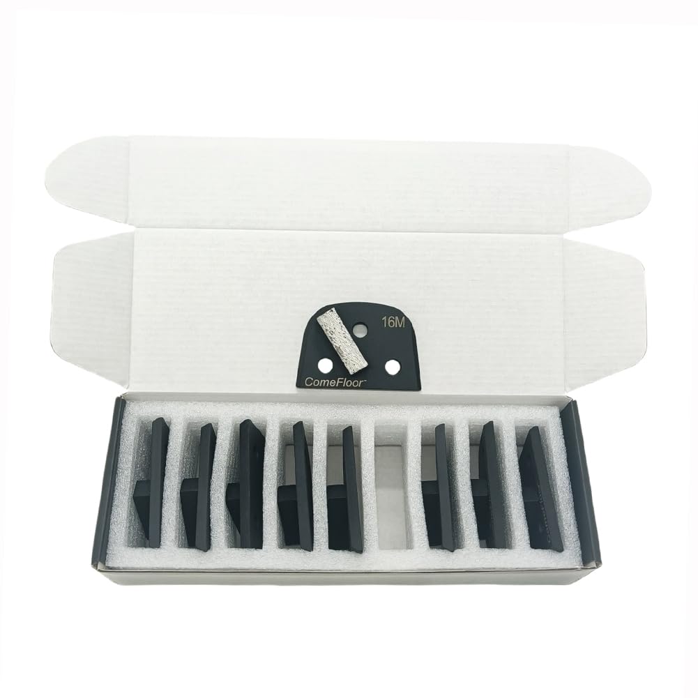 Disco de molienda de suelo de hormigón, zapatas de molienda de metal de diamante para preparación de hormigón y eliminación fina de epoxi, compatible con amoladoras Lavina Onfloor, grano 16 de una