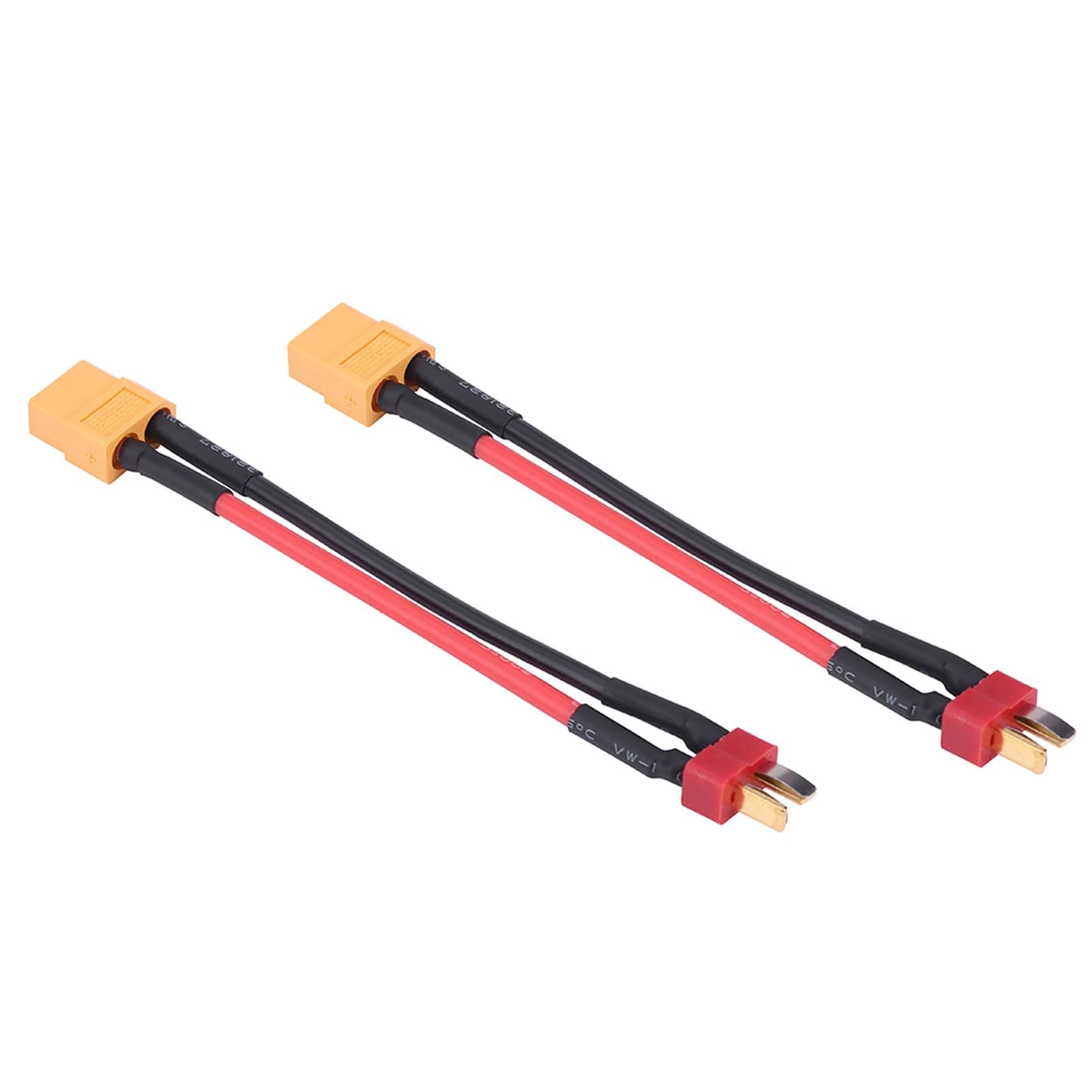 2 szt. Kable z Adapterem Wtyczki XT60 na T, Złącza Męskie na żeńskie, Kabel o Dużej Wytrzymałości 14 AWG, Odpowiedni do Większości Konfiguracji ładowania, długość 10 (Wtyk T