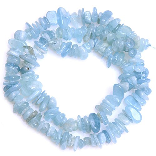Image of 5-8mm Aquamarine Chips Natural Chip Stone Beads for Jewelry Making