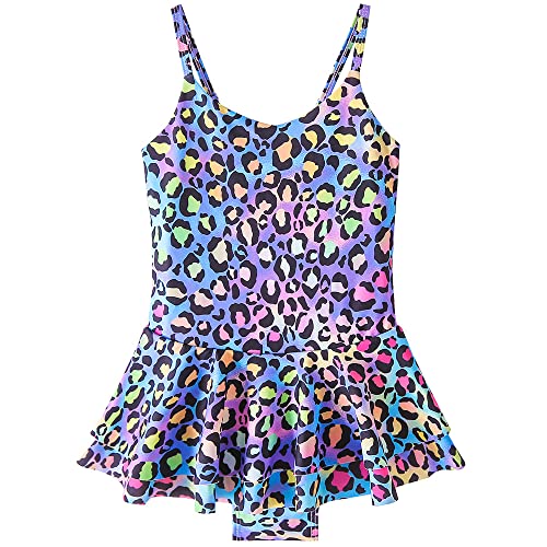 Image of YUEGOO Girls Swimsuits Bathing Suit One Piece 3D Printed Ruffle Beach Swimwear 2-9T