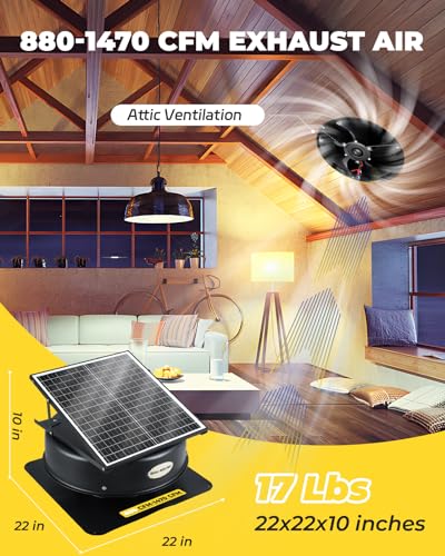 Moonshan Hybrid Solar Attic Fan With Remote Control 40 Watt Solar Powered Attic Fan thumb #4