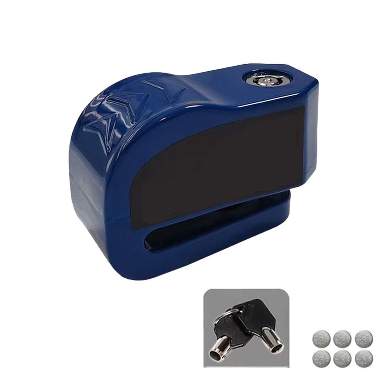Nhabxgds Blue Motorbike Lock Security Safety Lockwire Motorcycle Anti-Theft Lock Alarm Safety Protection Padlock Scooter Disc Brake Aluminum Alloy Accesso(Blue)