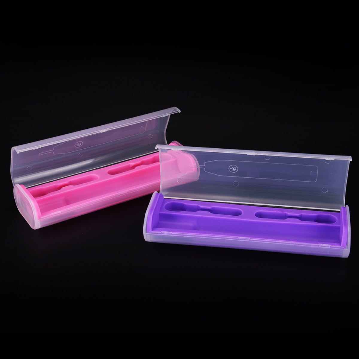 FRCOLOR 3 custodie per spazzolini da denti elettrici, da viaggio, per spazzolino elettrico, per bagni di protesici, spugna di risciacquo, viola, da viaggio, scatola portatile, Lilla, Cartella