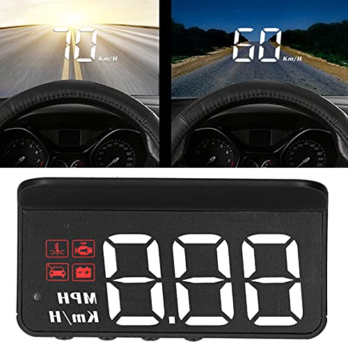 Windshield Speedometer Projector,OBD2 HUD Heads Up Display, GPS Speedometer MPH with Travel Direction, Overspeed Alarm Fatigue Driving Alarm for Car