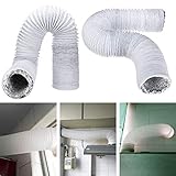 Color: blanco + plata ChaRLes 3M 15Cm Diámetro Manguera De Escape PVC Flexible Conductos Aire Acondicionado Tubo De Escape De Repuesto Conducto De Salida