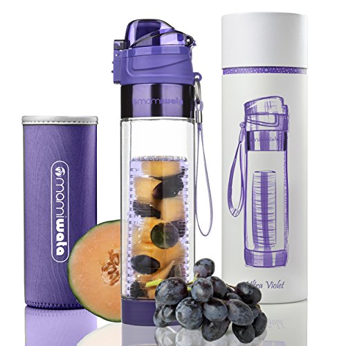 Botella de agua con fruta Mami Wata con funda aislante para mantener tus bebidas ultra frescas 2