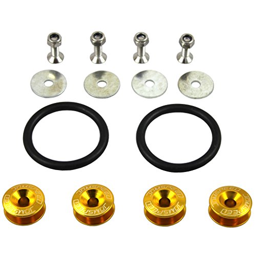 JDMSPEED Gold Universal CNC Billet Bumper Trunk Quick Release Fastener Kit