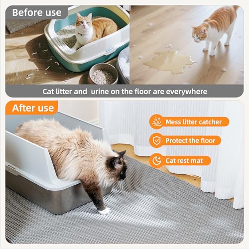 Image of Cat Litter Mat 30 inchx21 inch Urine-Proof Small Litter Mat Litter Box Mat