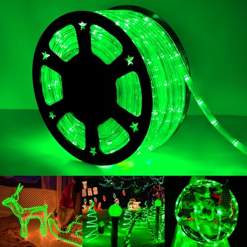 200ft LED Rope Lights Outdoor, 1440 LED Flexible Tube Lights with 8 Modes, Waterproof LED Rope Lighting for Outside, Garden, Patio, Bedroom, Party, Pool, Fences, Indoor Outdoor Decoration (Green)
