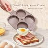 RANX INGST Ceramic Egg Frying Pan with Lid, Nonstick 4 Cup Fried Egg Pan with Detachable Handle, Omelette Pan Induction Compatible - Brown #2