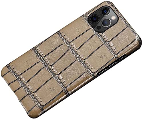 Étui iPhone 12 Pro Max antichoc cuir croco camel
