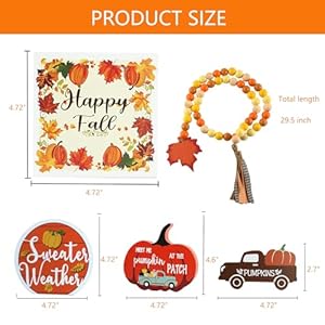 Fall Decorations For Home Fall Decor Tiered Tray Decorations Set Wooden Signs Happy Fall Table Centerpieces Pumpkin Truck with Beads Garland Set Autumn Harvest Thanksgiving Decor Fall Decorations For Home Fall Decor Tiered Tray Decorations Set Wooden Signs Happy Fall Table Centerpieces Pumpkin Truck with Beads Garland Set Autumn Harvest Thanksgiving Decor