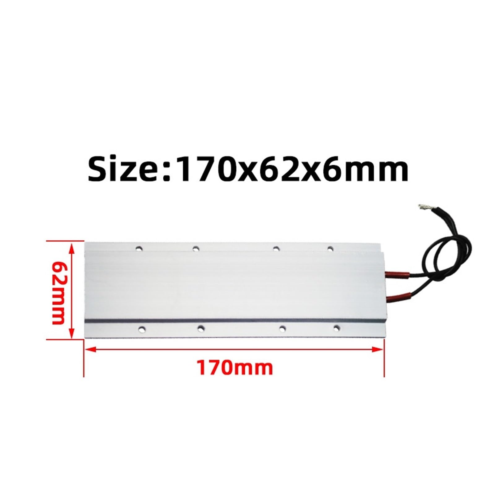 Placa de calefacción termostática PTC, Elemento Calefactor PTC 220V 170x62mm Hoja calefactora de cerámica(220v - 250 Degrees)