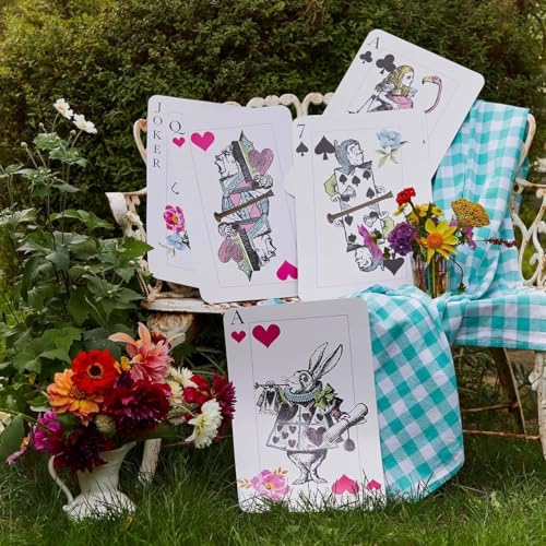 8 x Reusable Alice in Wonderland Party Decorations Oversized Playing Cards Mad Hatter Tea Party Supplies Onederland Birthday Décor Alice Room Decor Baby Shower Decorations for Kids & Adults 17' x 11'