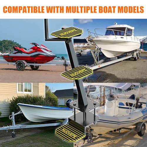 NUOVEPE Upgraded Heavy Duty Boat Trailer Steps – 3 Step Tongue Ladder with Safety Handle, 500 lbs Capacity, EVA Anti-Slip Mat, Anti-Rust & Corrosion-Resistant, Universal Fit for Bass & Pontoon Boats by NUOVEPE - Image 6