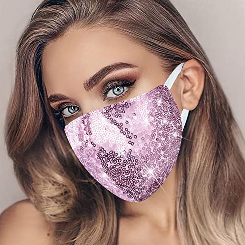 Image of Sparkly Sequin Face Cover Glitter Cotton Sequins Masc Masquerade Face Covering (B)