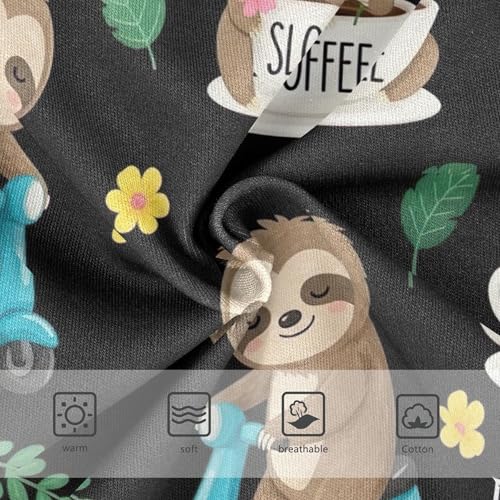 Cute Cartoon Sloths Floral Black Panties Little Girl Toddlers Underwear Floral Cotton Colorful Kids Briefs Undies 2t3