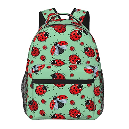 Sac d'école léger résolvant le mal de dos avec style coccinelles rouges
