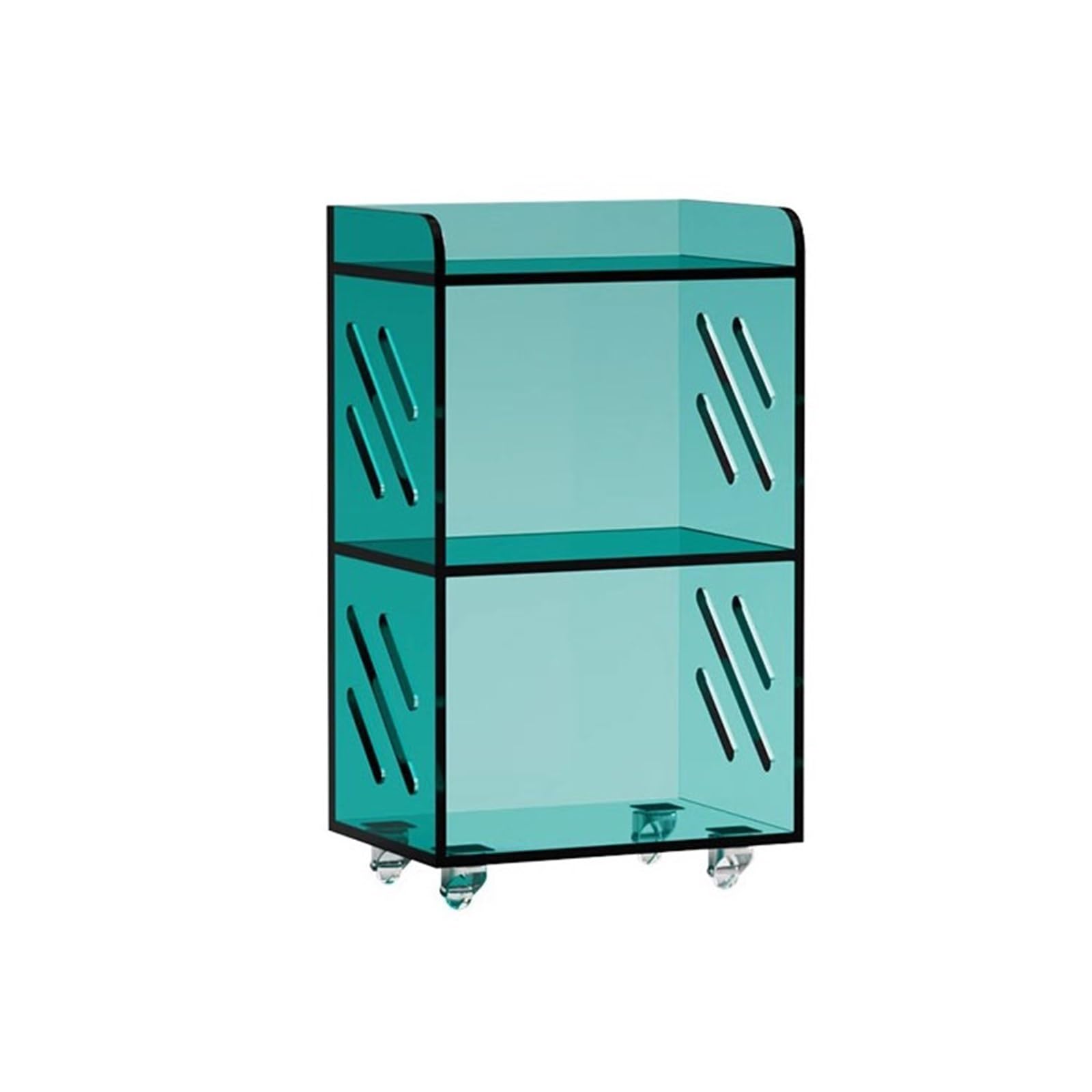 B3F7M4R9J2 CD stand Movable CD Record Storage Rack Acrylic Small Trolley Sofa Side Cabinet