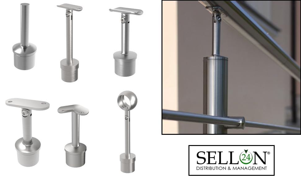 4 Connettori Tubo Acciaio Inox Ø42,4mm - Per Scale, Ringhiere, Giunzioni Dritte - Foto 3