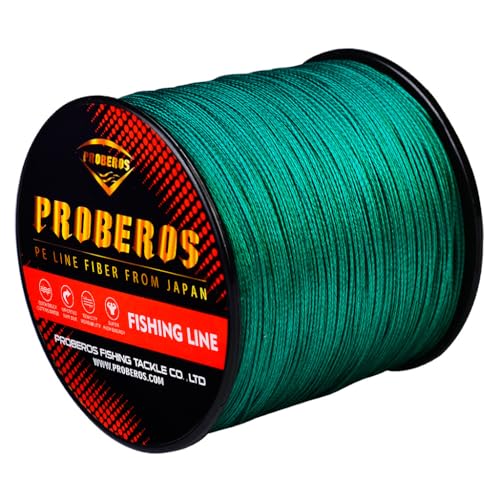 Image of Proberos 300 Meters PE Fishing Line Spool, 0.5mm Dia, 110 lbs Pull Force, Ultra-Strong Braided Line for Saltwater, Surf Casting & Big Game Fishing
