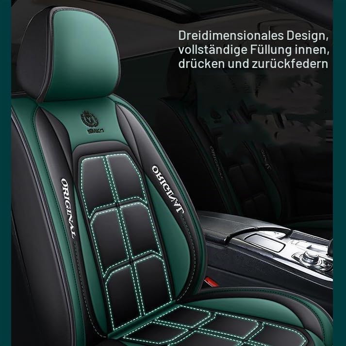 Auto-Sitzbezug Komplettset,für FIAT 500/500C/500E/Abarth 500 2007-2020 2021 2022 2023 2024 Auto-Schonbezüge die Vordersitze Rückbank Autositzbezüge Set Auto-Zubehör Innenraum,B