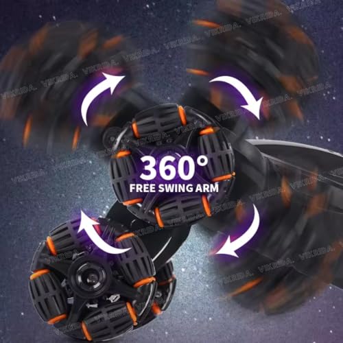 Image of VikriDA 6 Wheel Stunt RC Car for Kids | 2.4GHz Remote Control Toy Car with Lights, Spray Function, 360 Spin, High-Speed Off-Road Stunt Car - Matt Black