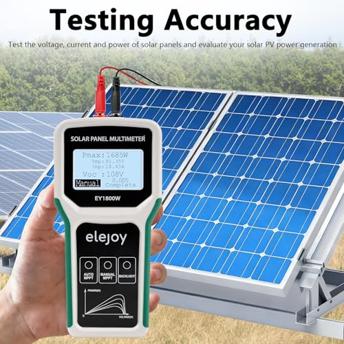 Solarpanel MPPT Tester, 1800W Photovoltaik Panel Multimeter mit LCD Display, Intelligente Leerlaufspannung Fehlersuche und Datenprüfung für Solar PV Testing, Nicht Höher als DC 20-120V 60A